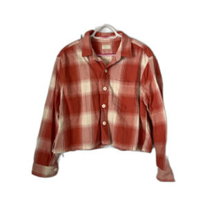 MOTHER Rust and Cream Plaid Button Down Shirt